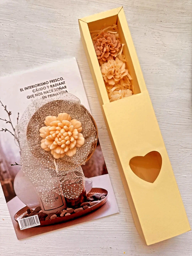 جعبه دوبل رنگی شمع گل