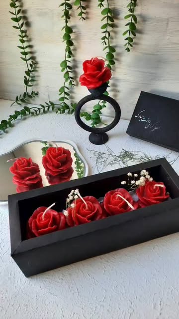 باکس هدیه شمع گل